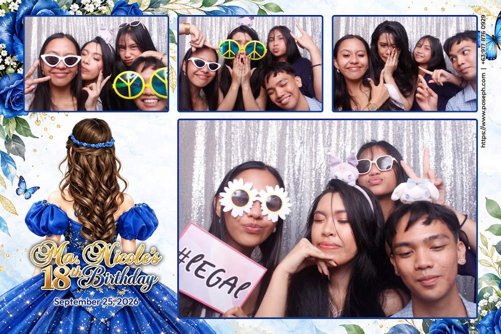 Friends posing together at Nicole’s birthday photobooth